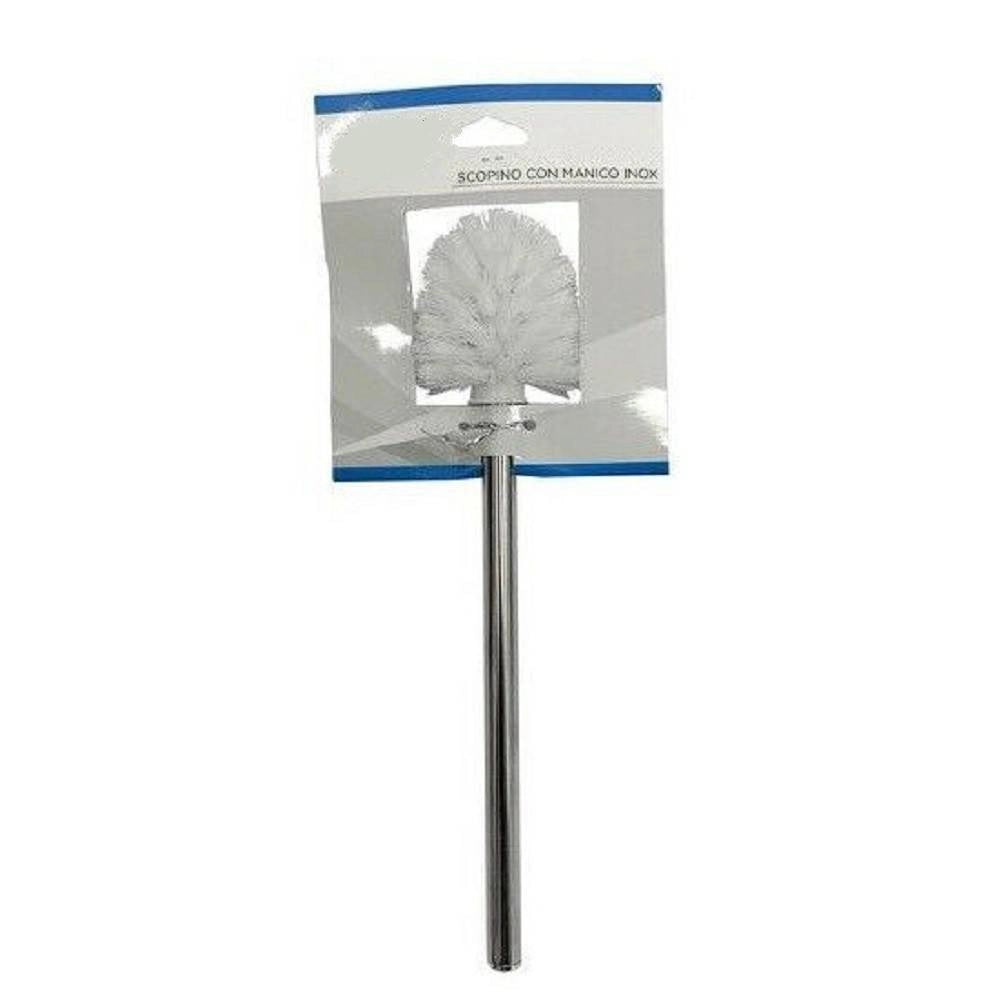Trade Shop - Scopino Ricambio Per Wc Bagno Toilette Con Manico Acciaio Inox Spazzolone 59109 -