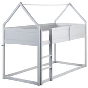 Letto a mezza altezza con rete a doghe 90 x 200 cm Struttura per bambini in legno di pino grigio