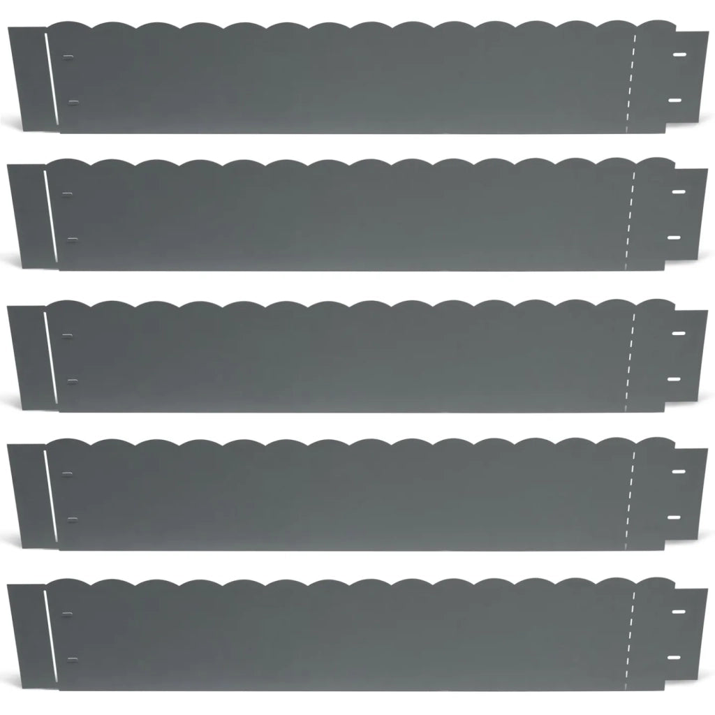 IDMarket - Bordature per prato 5 mt grigio antracite flessible altezza 18 cm x 5 pz