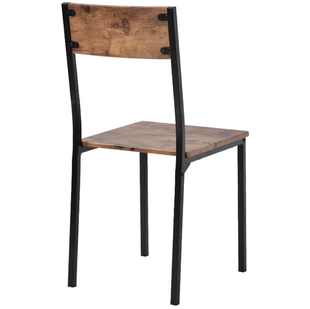 Set tavolo da pranzo con 2 sedie salvaspazio 70x70 cm in metallo marrone