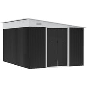 EasyComfort Ripostiglio da Giardino con Porta Scorrevole, in Acciaio, 345x280.5x169-201cm, Nero