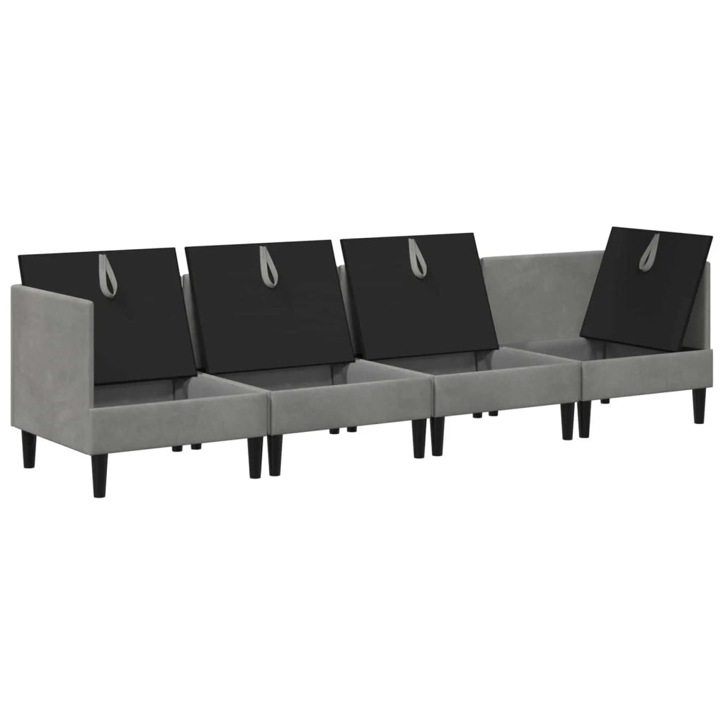 Set di mobili per il soggiorno 4 pcs Grigio Chiaro Velluto 3413729