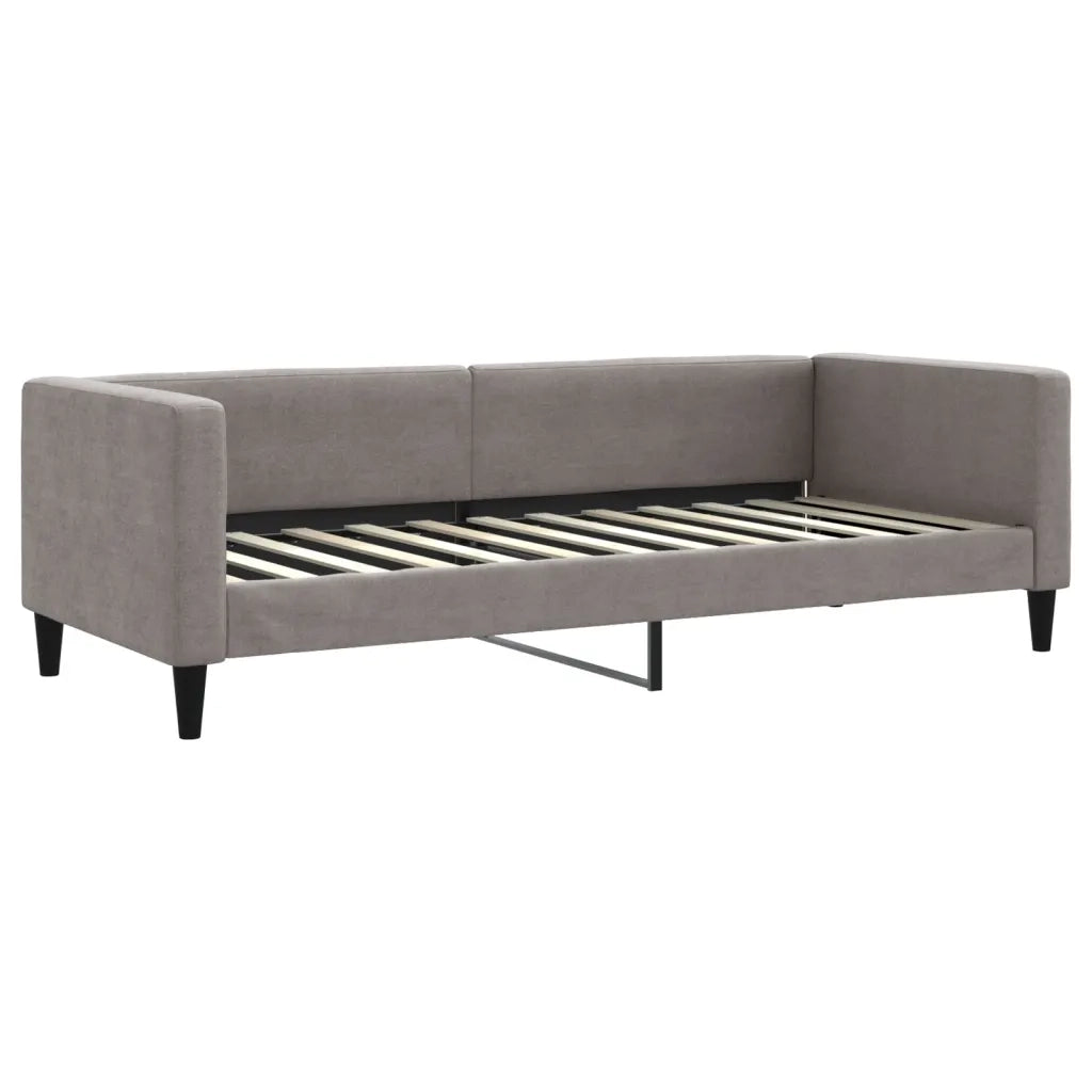 Divano Letto Estraibile con Materassi Tortora 80x200 cm Tessuto