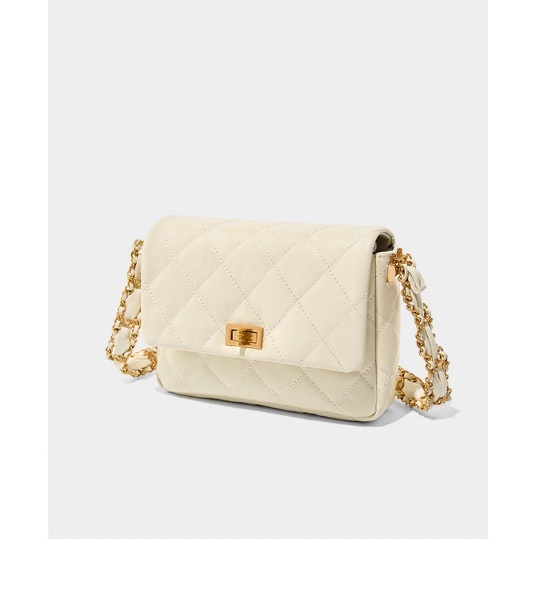 Borse a tracolla da donna in vera pelle, modello Hobo, colore bianco