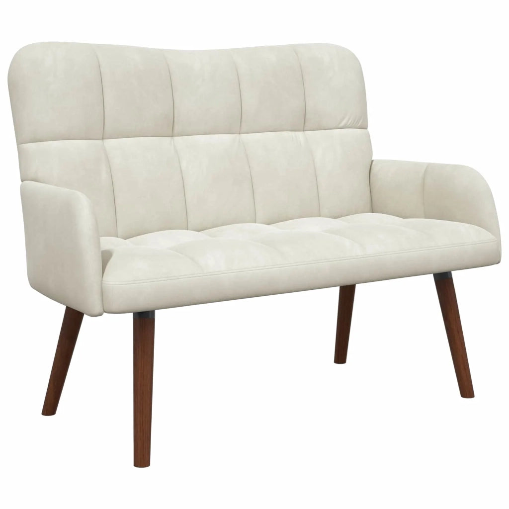 Sofa a Due Posti Crema 115 x 61 x 87 cm Velluto