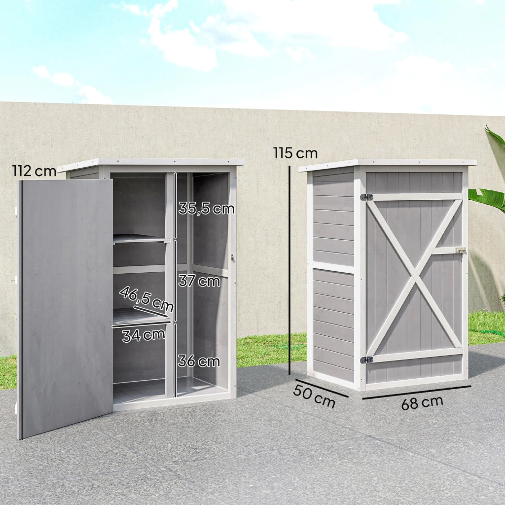 Armadio da Giardino in Legno ¨C zephmum ¨C Marrone 75x56x115 cm
