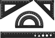 Set di misurazione a geometria variabile in lega di alluminio - 4 pezzi - Gradenboog - Driehoeken - Duraturo e Leggero - Misuratore geometrico