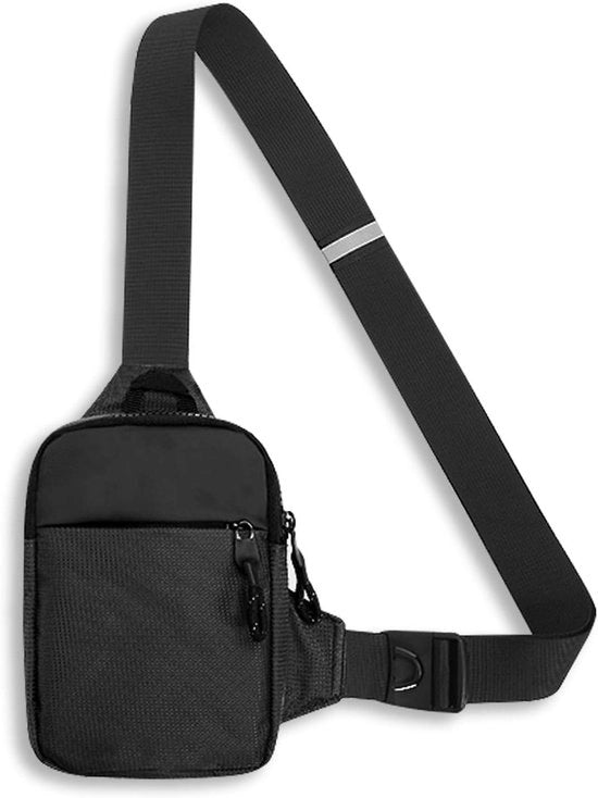 Borsa da spalla in nylon con supporto per smartphone - Borsa da uomo - Borsa per uomo con cinturino da spalla