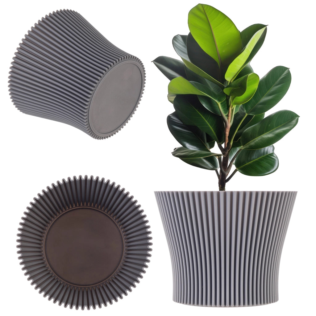 Vaso da fiori KADAX 15 cm, copertura per piante, vaso da fiori in plastica grigia