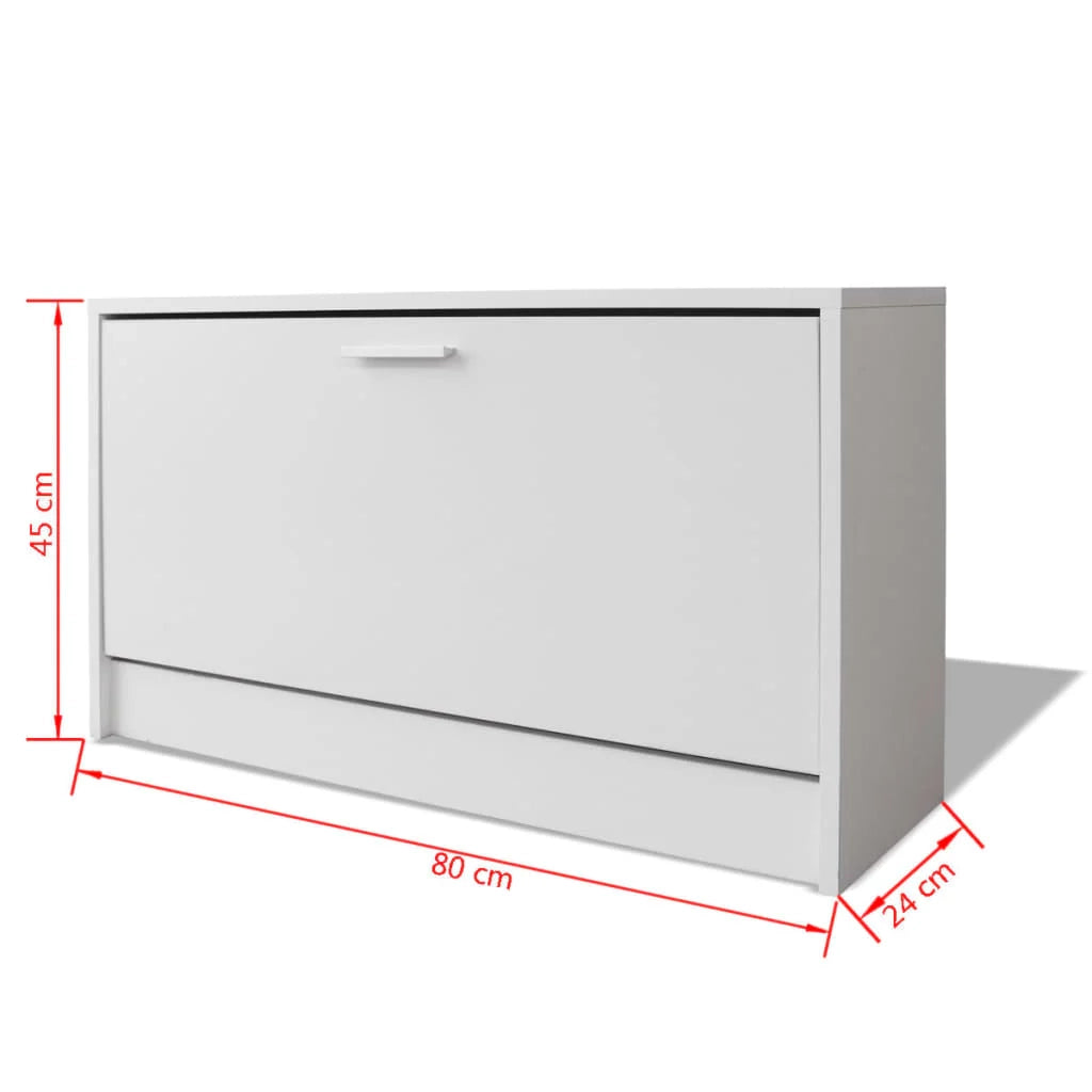 Panca portascarpe/stivali cassettiera scaffale mobiletto portaoggetti per ingresso 80 x 24 x 45 cm bianco 02_0022864