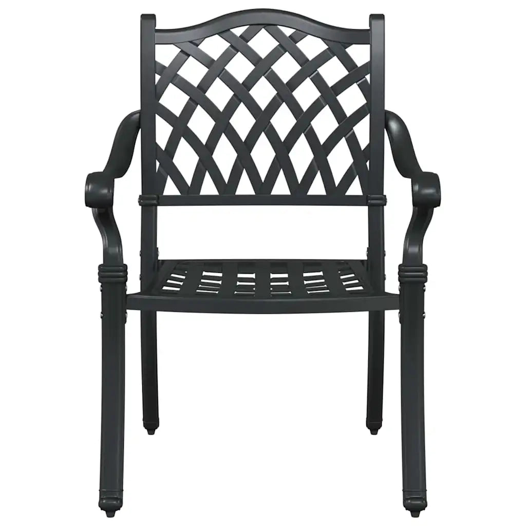Sedia da Giardino 2 pz | Sedie da Esterno Nero 56 x 55 x 92.5cm Alluminio