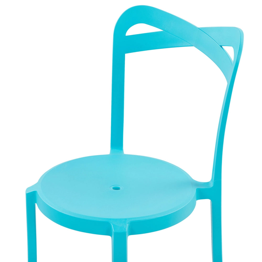 Set di 6 Sedie da pranzo per Giardino in Plastica di colore Blu in stile moderno contemporaneo esterno terrazzo