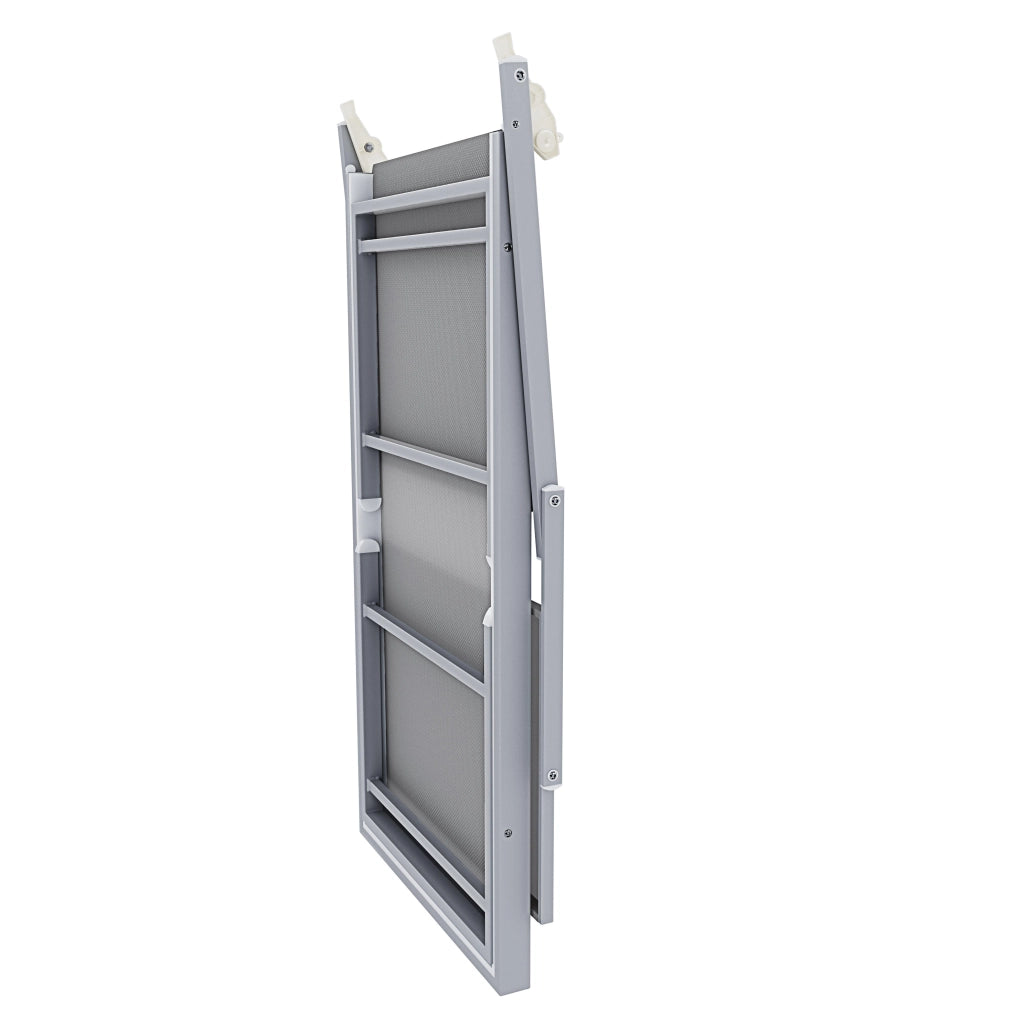 Lettino Prendisole Pieghevole Professionale Con Tettuccio Regolabile Tettino Parasole Sdraio Relax Mare Spiaggia Piscina Giardino Terrazza Esterno 182 x 60 x 38 Cm Grigio