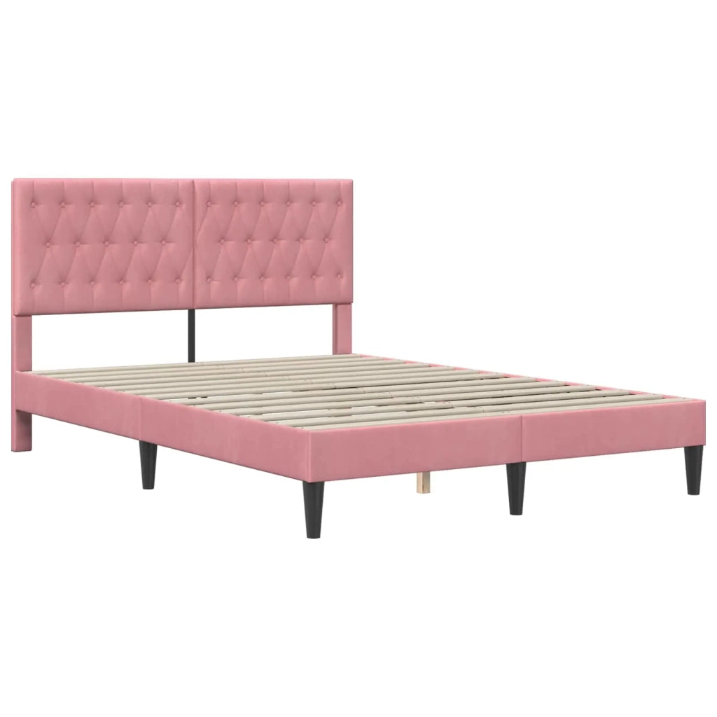 Struttura del letto con testiera Rosa 120 x 200 cm Velluto 42027658