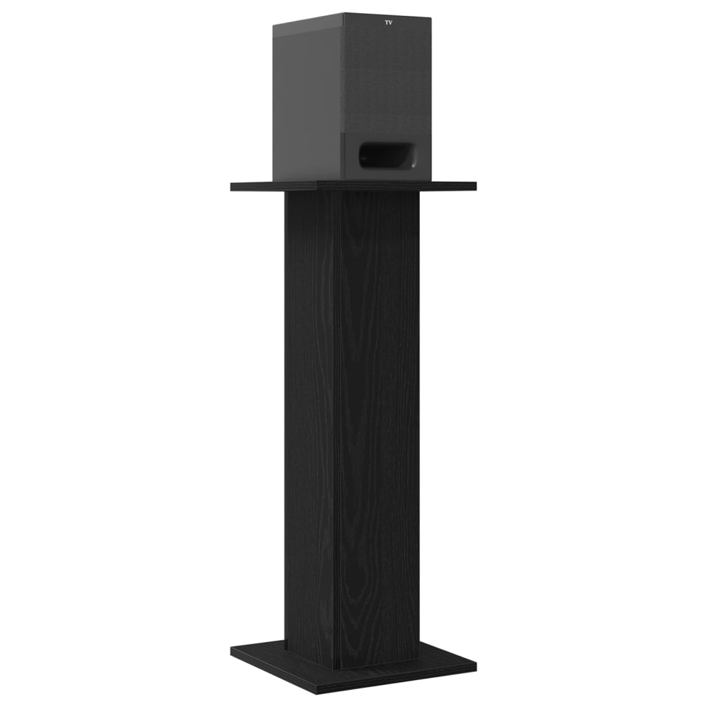 Supporti per altoparlanti  2 pz Rovere Nero 30x30x80 cm Legno ingegnerizzato