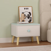 Comodino per Bambini Sandnes con Cassetto 31x38x30 cm Bianco / Menta Verde [en.casa]