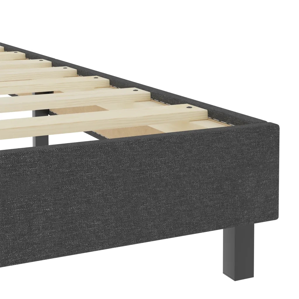 Letto a Molle Grigio Scuro in Tessuto 200x200 cm