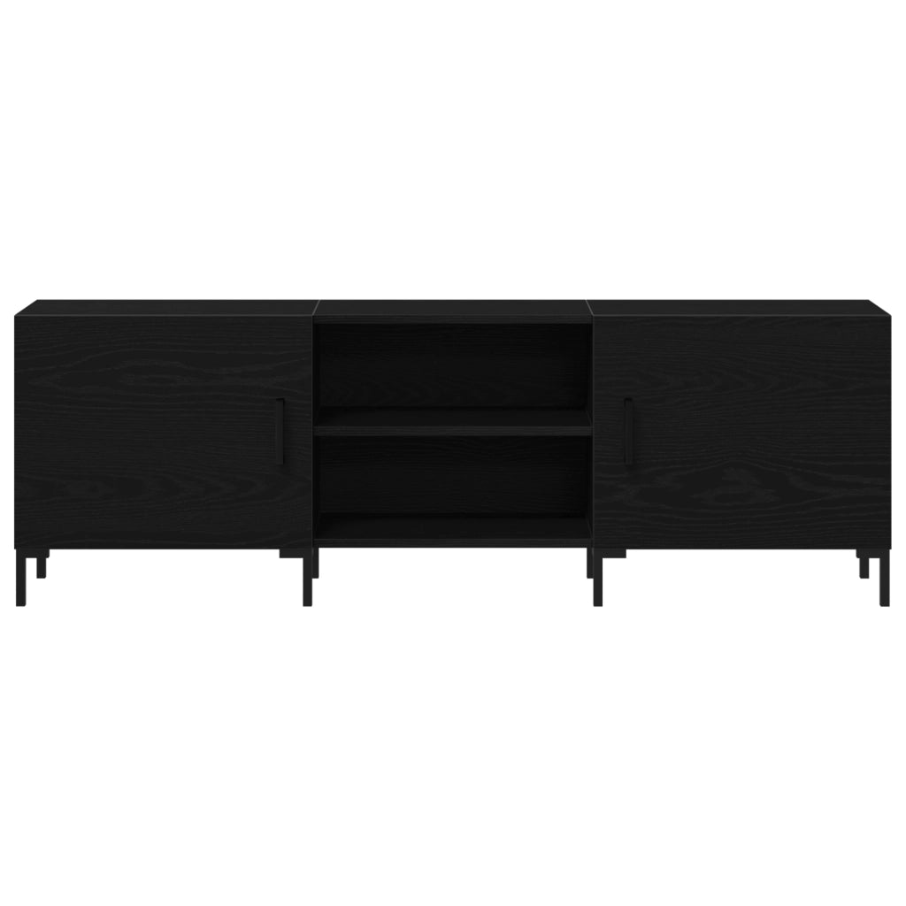 Mobile TV  Nero Rovere 150x30x50 cm Legno ingegnerizzato