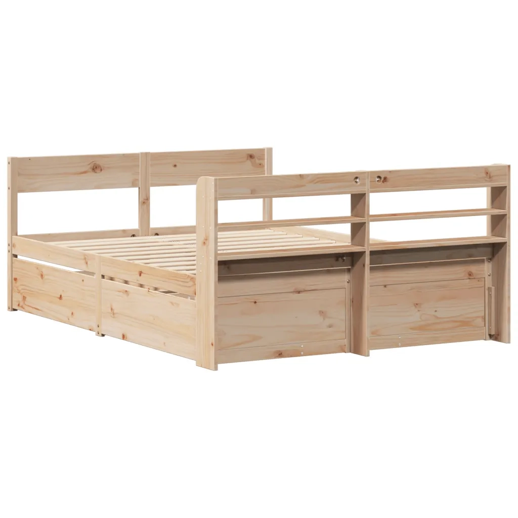 Letto senza Materasso 160x200 cm in Legno Massello di Pino 3307116