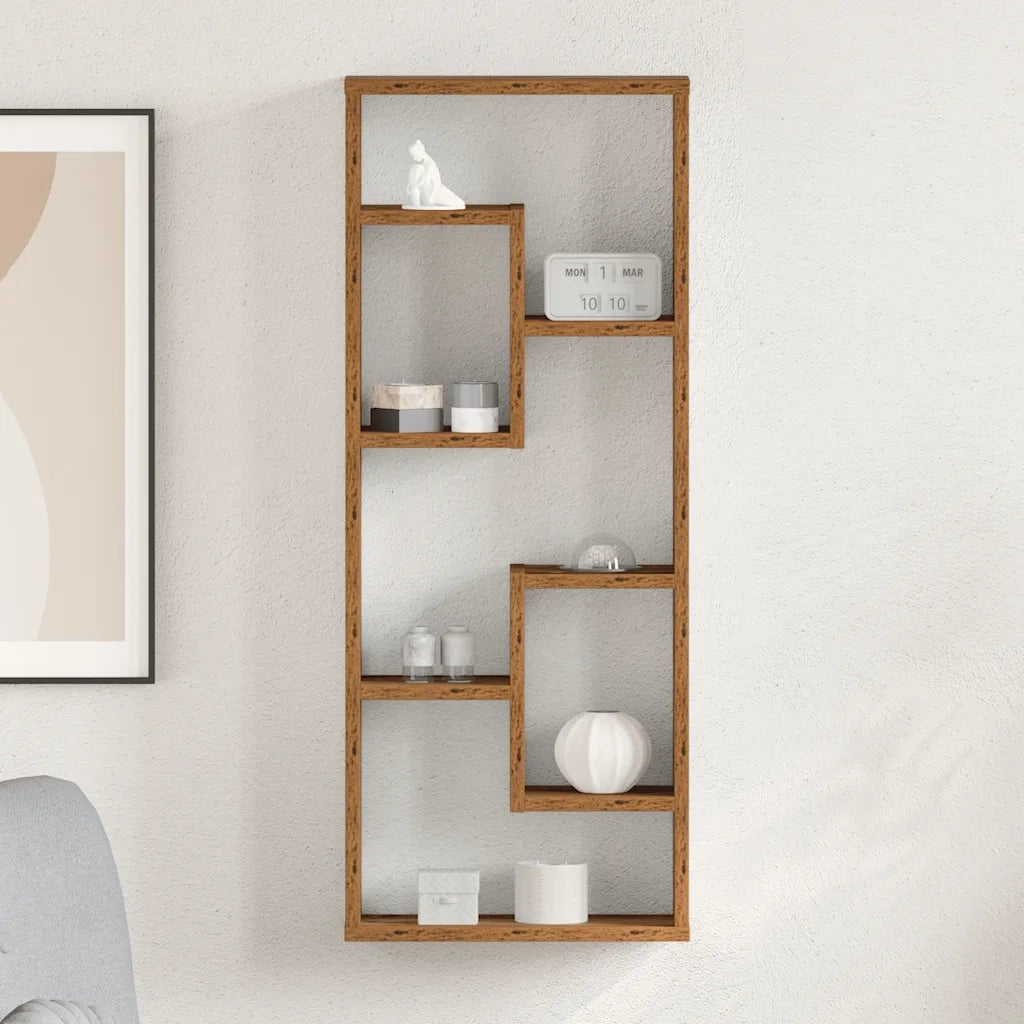 Mensola da parete in legno antico 36x16x90 cm in legno ingegnerizzato 862048