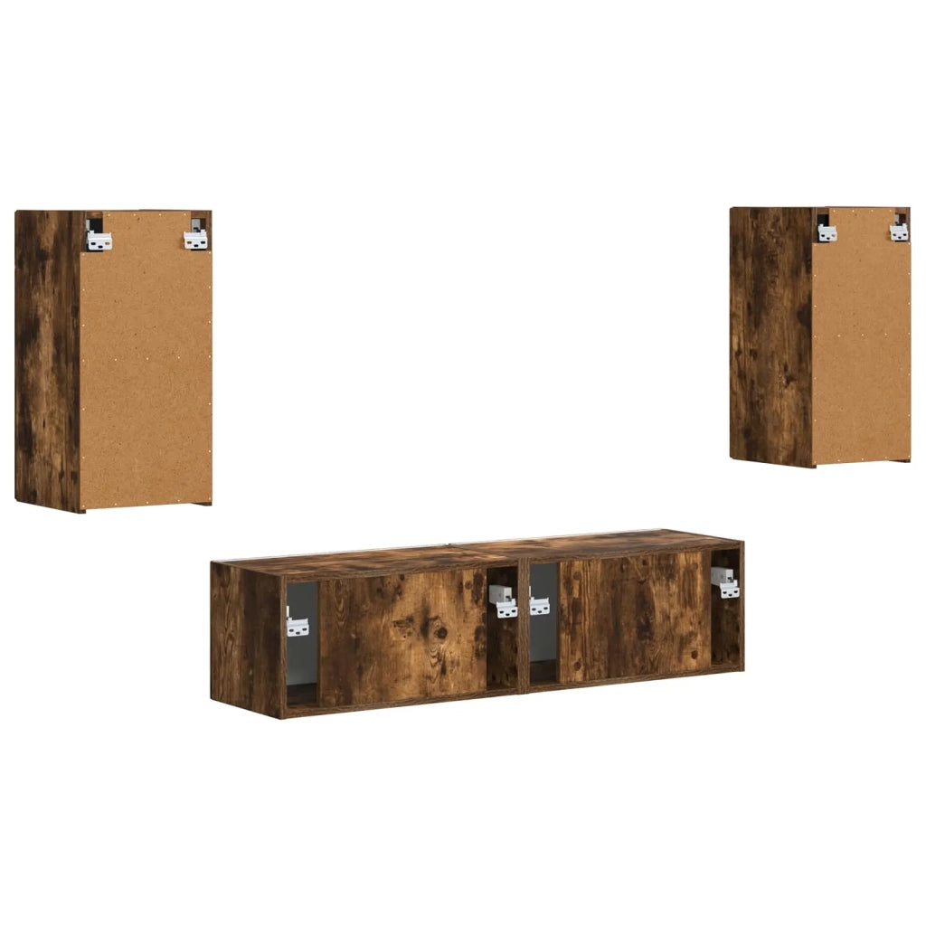 Set mobile TV 4 pcs Rovere fumé Legno multistrato 3409155
