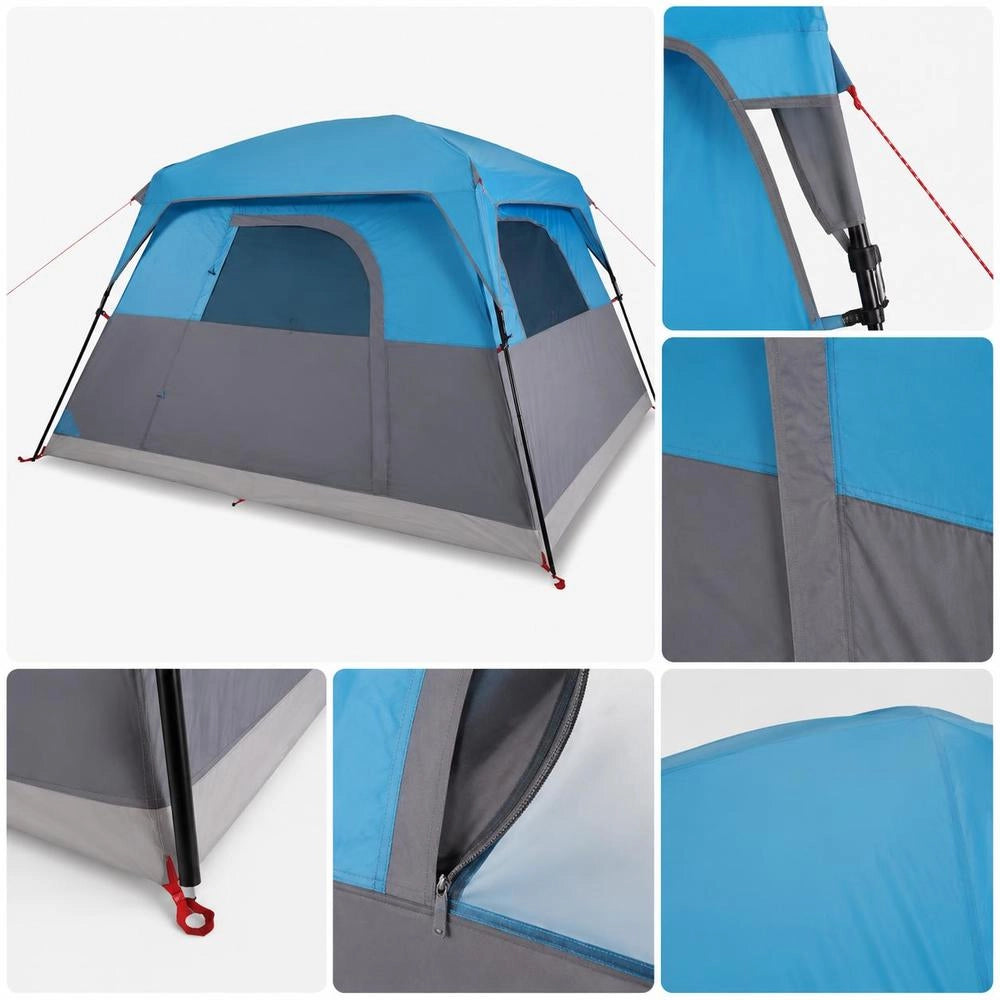 Camping Tent For 4 People, Blue, Waterproof