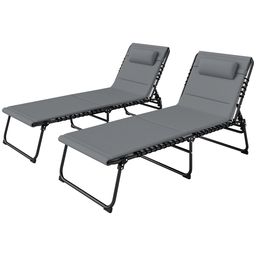 Lettino solarium pieghevole 2 posti ¨C zephmum ¨C grigio scuro con cuscino