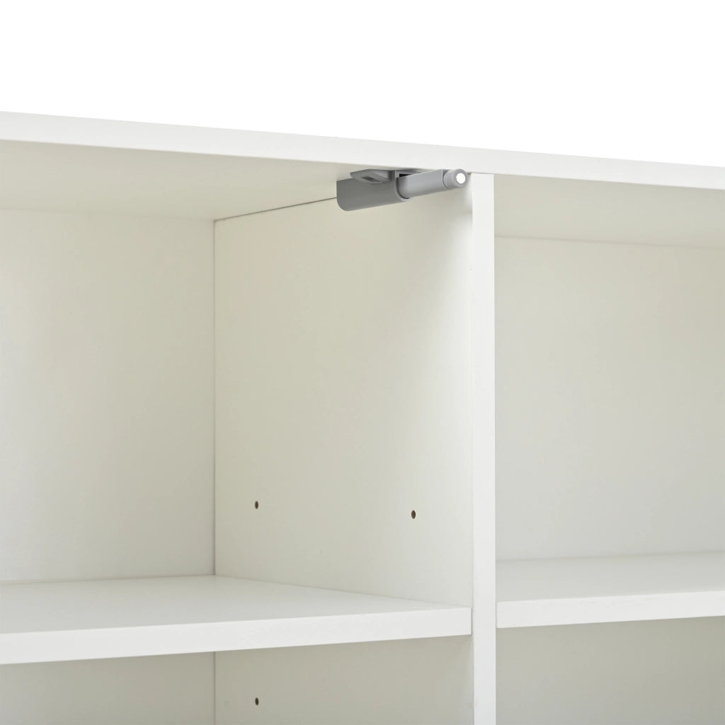 Credenza con 3 ante e 6 vani; ripiani regolabili - per soggiorno e sala da pranzo - 160×35×60 cm - bianco