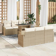 Set Divano da Giardino 7 pcs Beige e Crema polyrattan 3348927