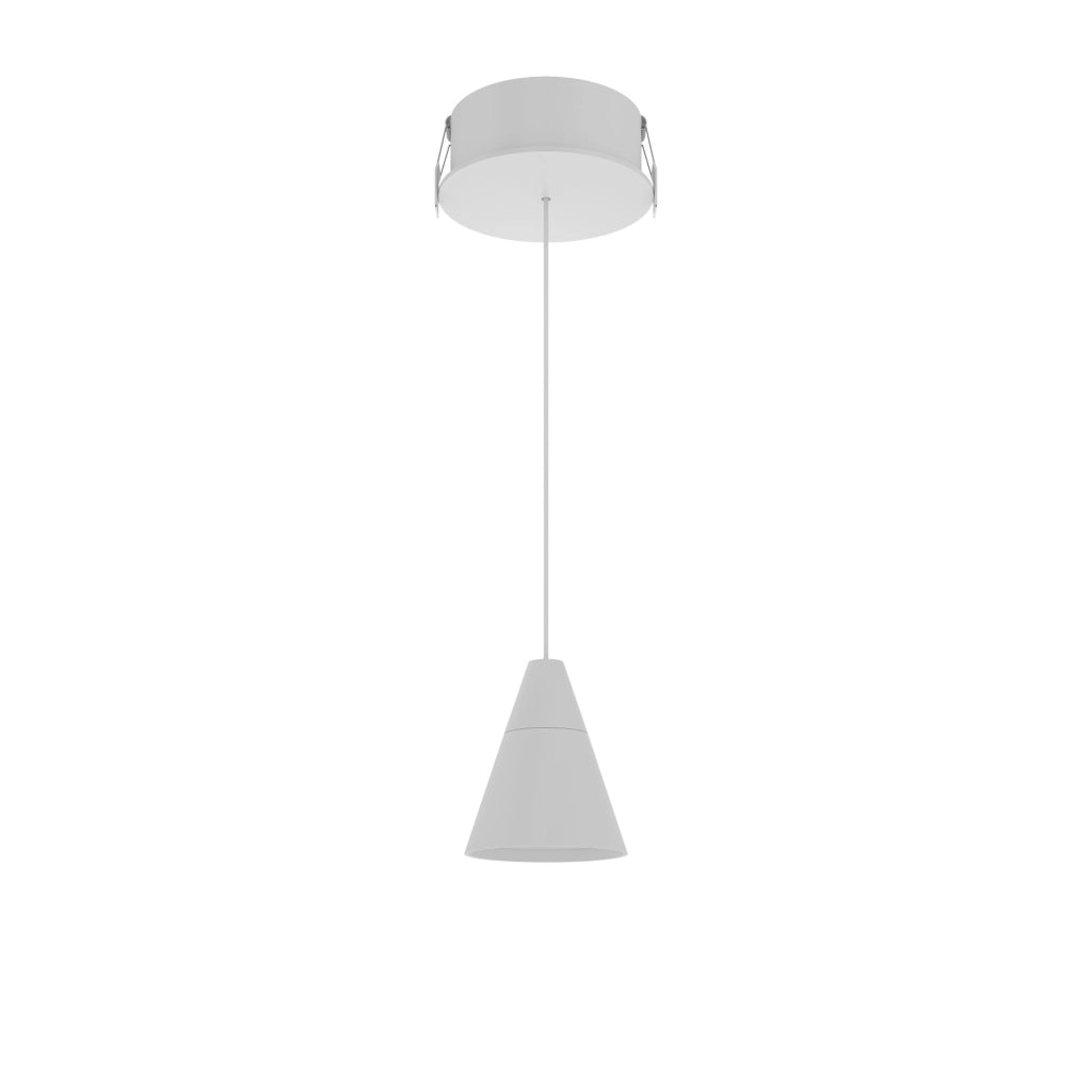 Lampada a Sospensione ZOE SPACE 8 a LED, Orientabile 38 gradi, Temperatura Colore Regolabile 2700K-4000K, Finitura Bianco Opaco, Design Moderno