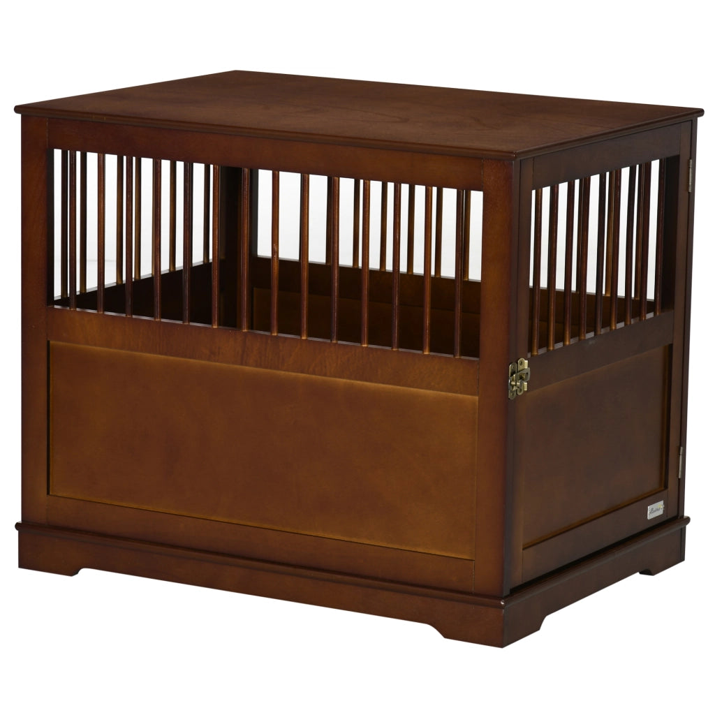 Gabbia per Cani con Serratura e Piedi Alzati ¨C zephmum ¨C 80.5x59.5x67.5 cm, Marrone