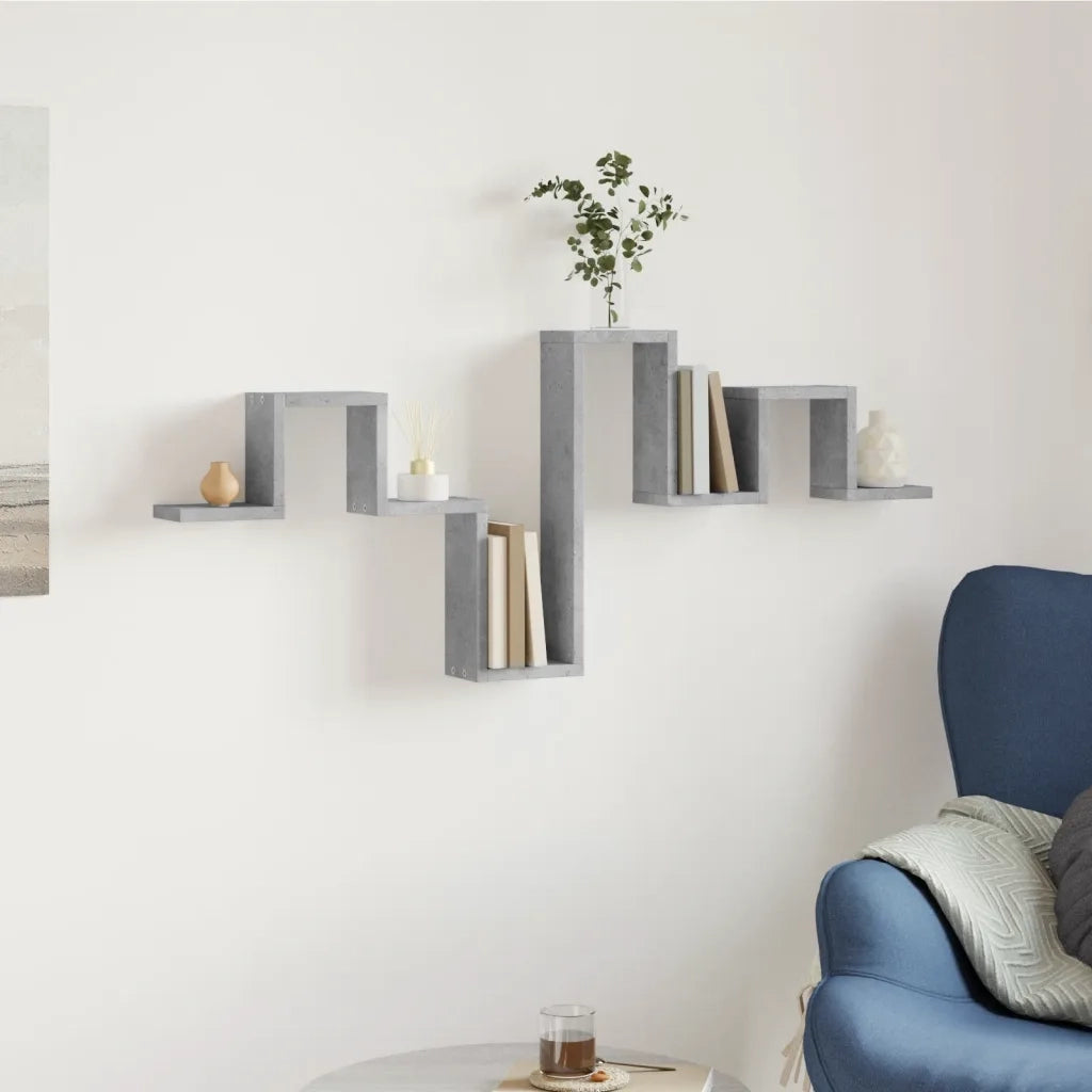 Scaffale a Muro | Mensola a parete Grigio Cemento 104,5x10x43 cm Legno Multistrato