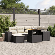 Set Divani da Giardino con Cuscini 7pz Nero Polyrattan 3272736