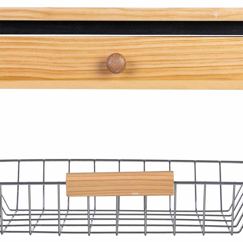 Carrello cucina in legno, 47x37x82h cm, nero