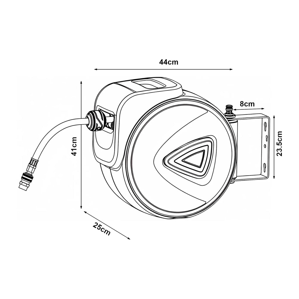 Avvolgitubo per aria compressa con tubo da 30 + 2 m bianco/grigio 03_0009357