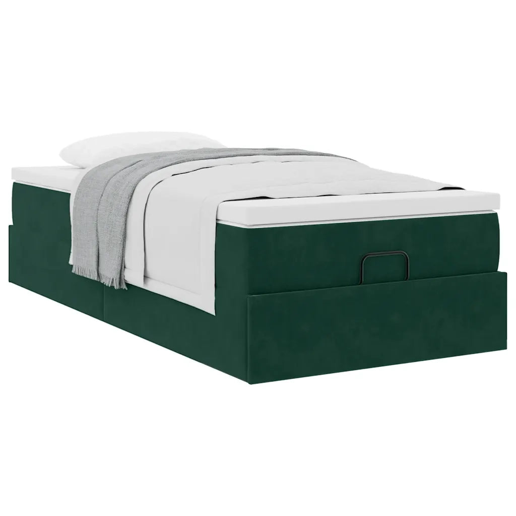 Struttura Letto Pouf con Materasso 90x190 cm in Velluto 3311156