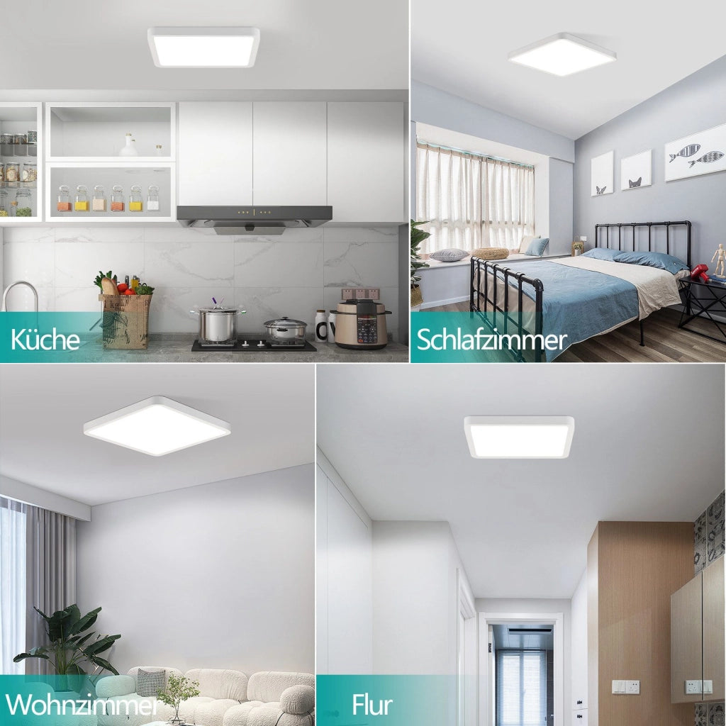 ZMH Lampada da soffitto plafoniera LED quadrata bianca 23 cm 6500K per soggiorno cucina corridoio