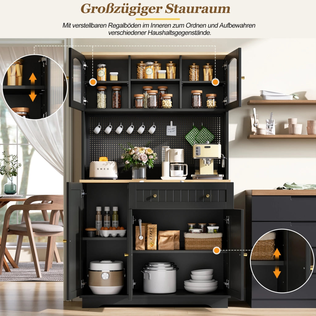 Mobile Armadio con Ante Ripiani Regolabili ¨C Minimal ¨C Nero Multiuso 103.5x40x180 cm