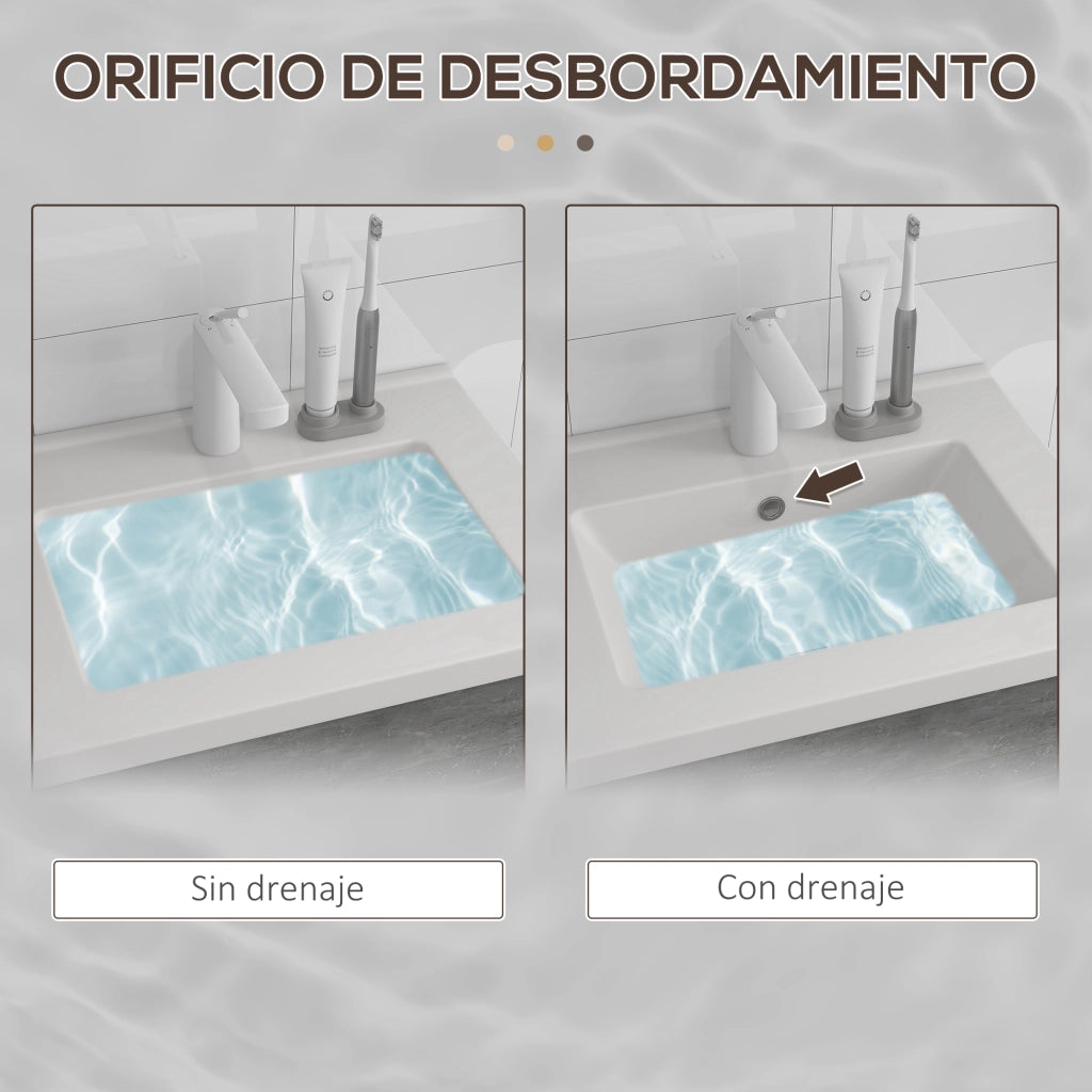 Mobile Bagno con Lavabo Armadio Sottolavabo Parete 2 Ante Grigio ¨C zephmum ¨C 60x45.5x60 cm