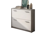 Mobile Portascarpe Nespolo, Scarpiera Paia, 98x24x80h cm Grigio Cemento