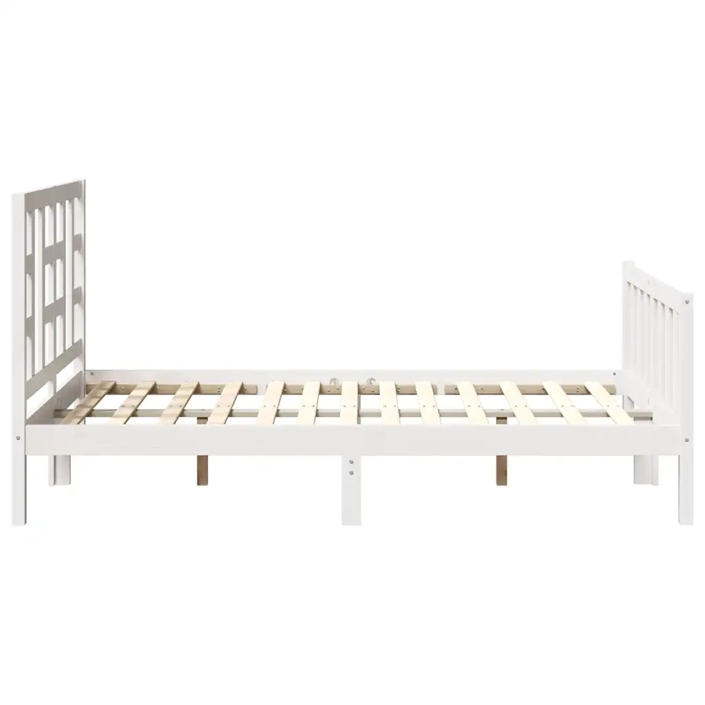 Giroletto senza Materasso-Struttura Letto Bianco 120x200 cm Legno Massello Pino 749986