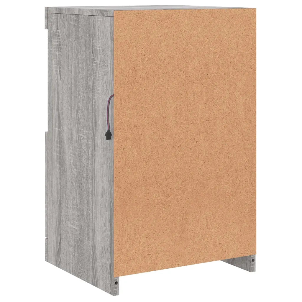 Credenza | Madia | Buffet da pranzo | Armadio da pranzo con Luci LED Grigio Sonoma 41x37x67 cm