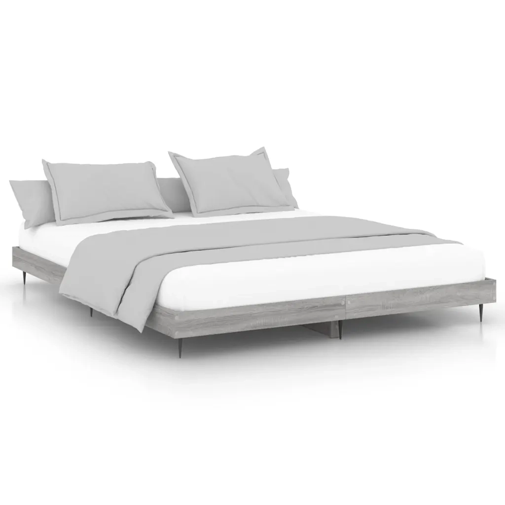 Giroletto-Struttura Letto Grigio Sonoma 200x200 cm in Legno Multistrato 546916