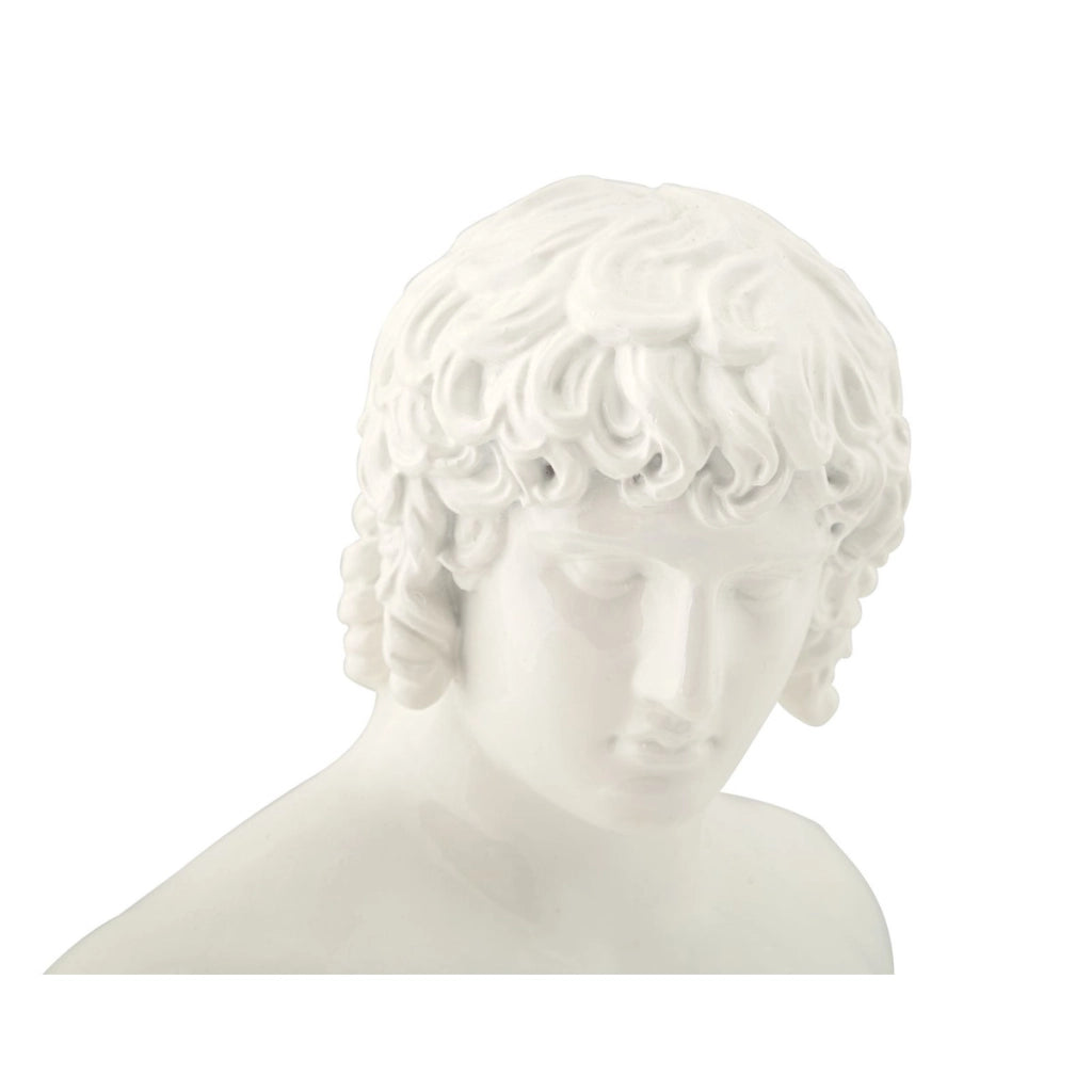 Scultura Grecia 6, Bianco, Poliresina, 18,2x12,8x25 cm