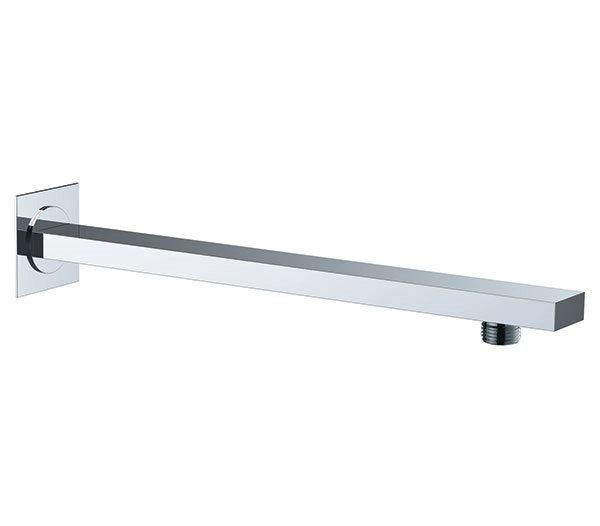 Braccio Doccia Design in Ottone Sezione Quadrata Piatta Cromo Lucido - REMER Rubinetterie