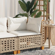 Divano Angolare da Giardino con Cuscini Beige in Polyrattan 365925