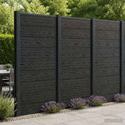 Pannello di Recinzione WPC e Alluminio Nero 42039078