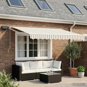 Tenda retrattile manuale con LED Grigio chiaro e bianco 3425868