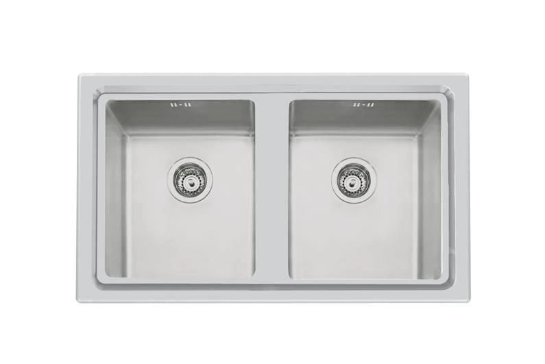 Foster 2283 050 KE Lavello da incasso Semifilo 2 Vasche Acciaio Inox AISI 304 87,3x51,3 cm colore Acciaio Inox Spazzolato