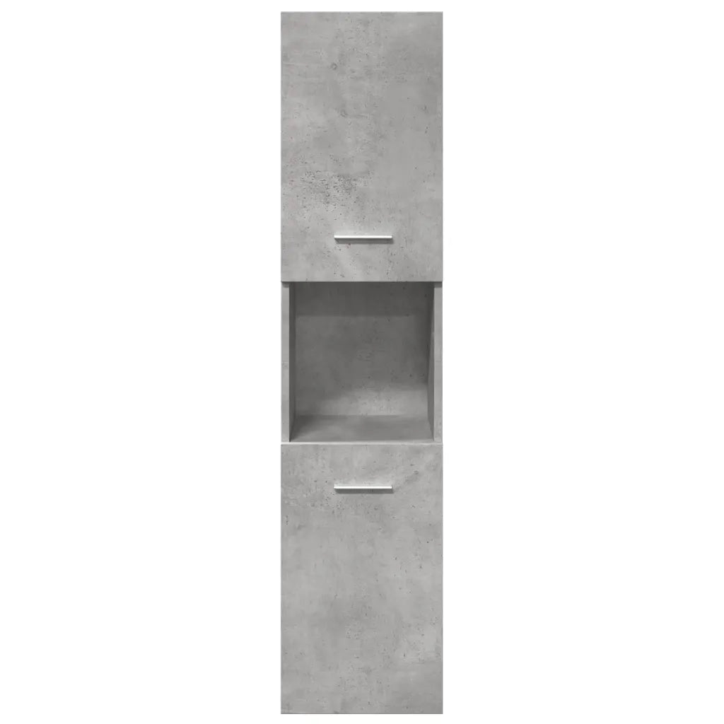 Set Mobili da Bagno 5 pz Grigio Cemento in Legno Multistrato
